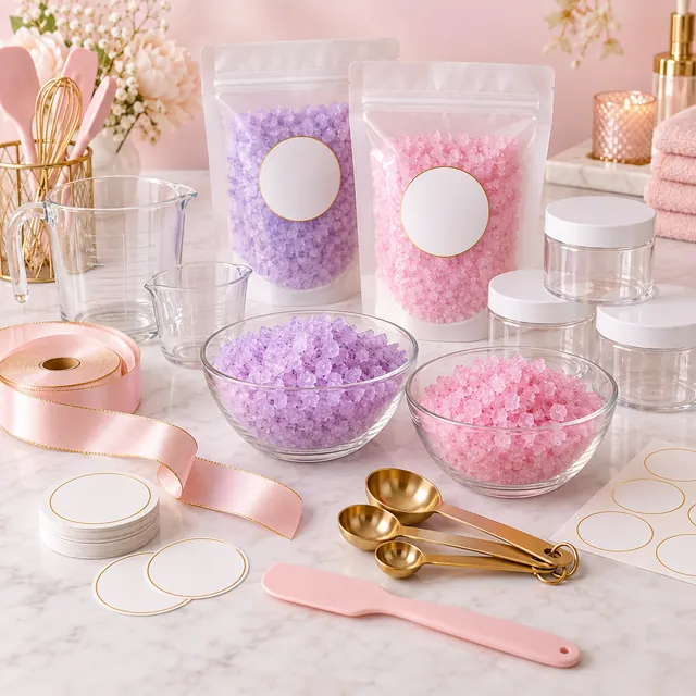 Embalagens e materiais de fornecedores para Jelly Spa