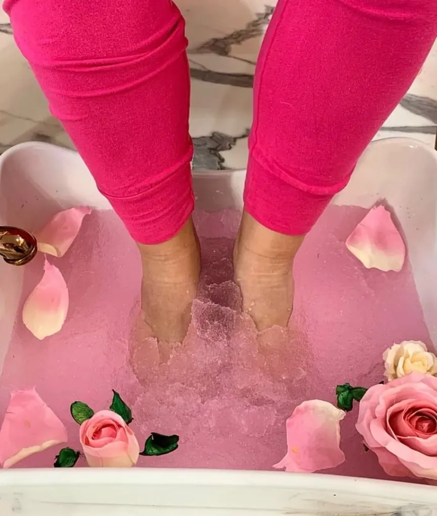 Jelly Spa rosa com flores